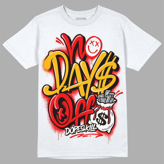 Red Sneakers DopeSkill T-Shirt No Days Off Graphic Streetwear - White