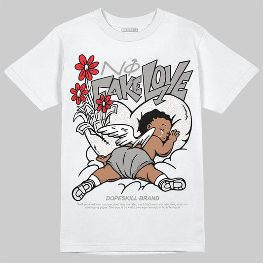 Jordan 3 Retro Pure Money DopeSkill T-Shirt No Fake Love Graphic Streetwear - White