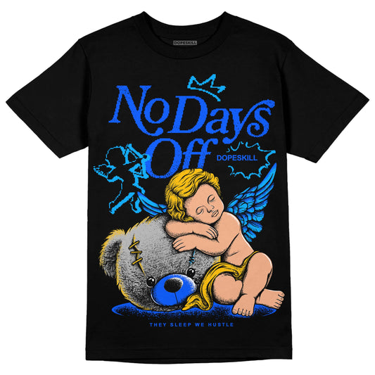 Royal Blue Sneakers DopeSkill T-Shirt New No Days Off Graphic Streetwear - Black