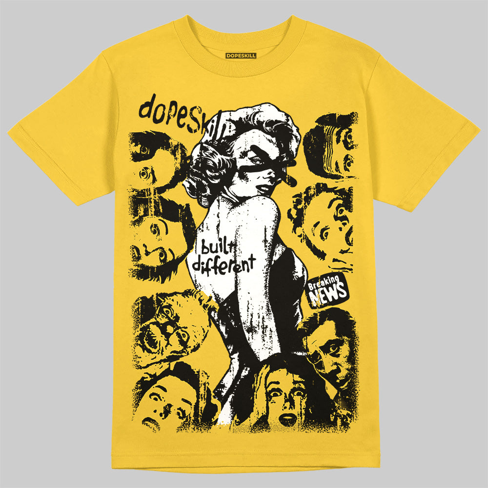 Yellow Sneakers DopeSkill T-Shirt Built Different Graphic Streetwear - Gold