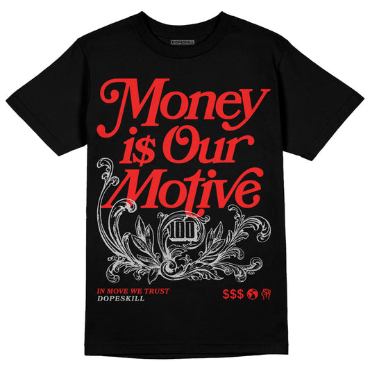 Jordan Spizike Low Bred DopeSkill T-Shirt Money Is Our Motive Typo Graphic Streetwear - Black