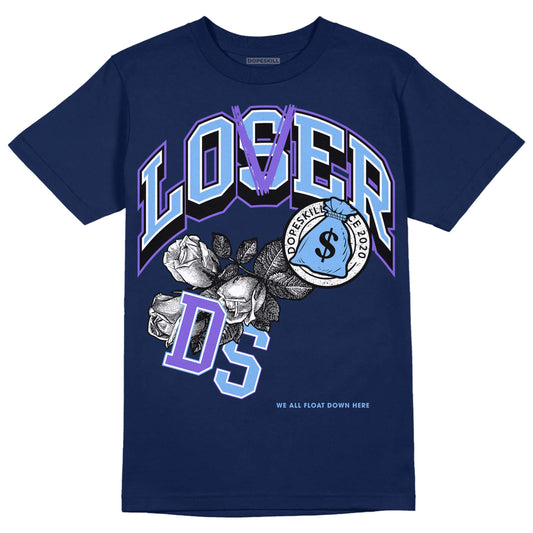 Jordan 5 SE “Georgetown” DopeSkill Midnight Navy T-Shirt Loser Lover Graphic Streetwear