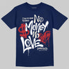 Jordan 11 “Rare Air” DopeSkill T-Shirt No Money No Love Typo Graphic Streetwear - Navy