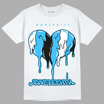 Jordan 1 High Retro OG “University Blue” DopeSkill T-Shirt Juneteenth Heart Graphic Streetwear - White