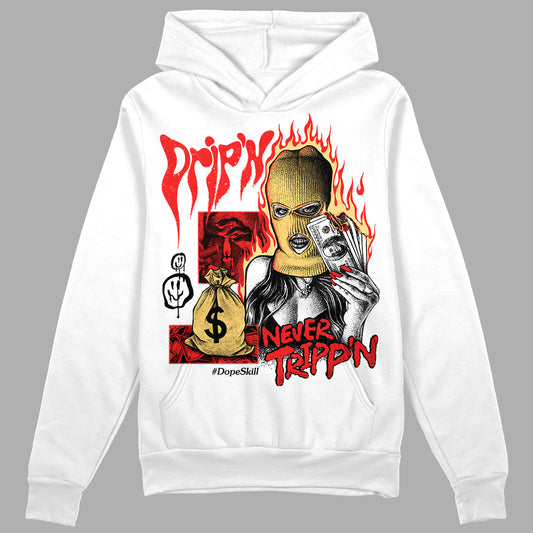 Jordan 5 "Dunk On Mars" DopeSkill Hoodie Sweatshirt Drip'n Never Tripp'n Graphic Streetwear - White