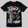 University Blue Sneakers DopeSkill T-Shirt Rolling in Money Graphic Streetwear - Black