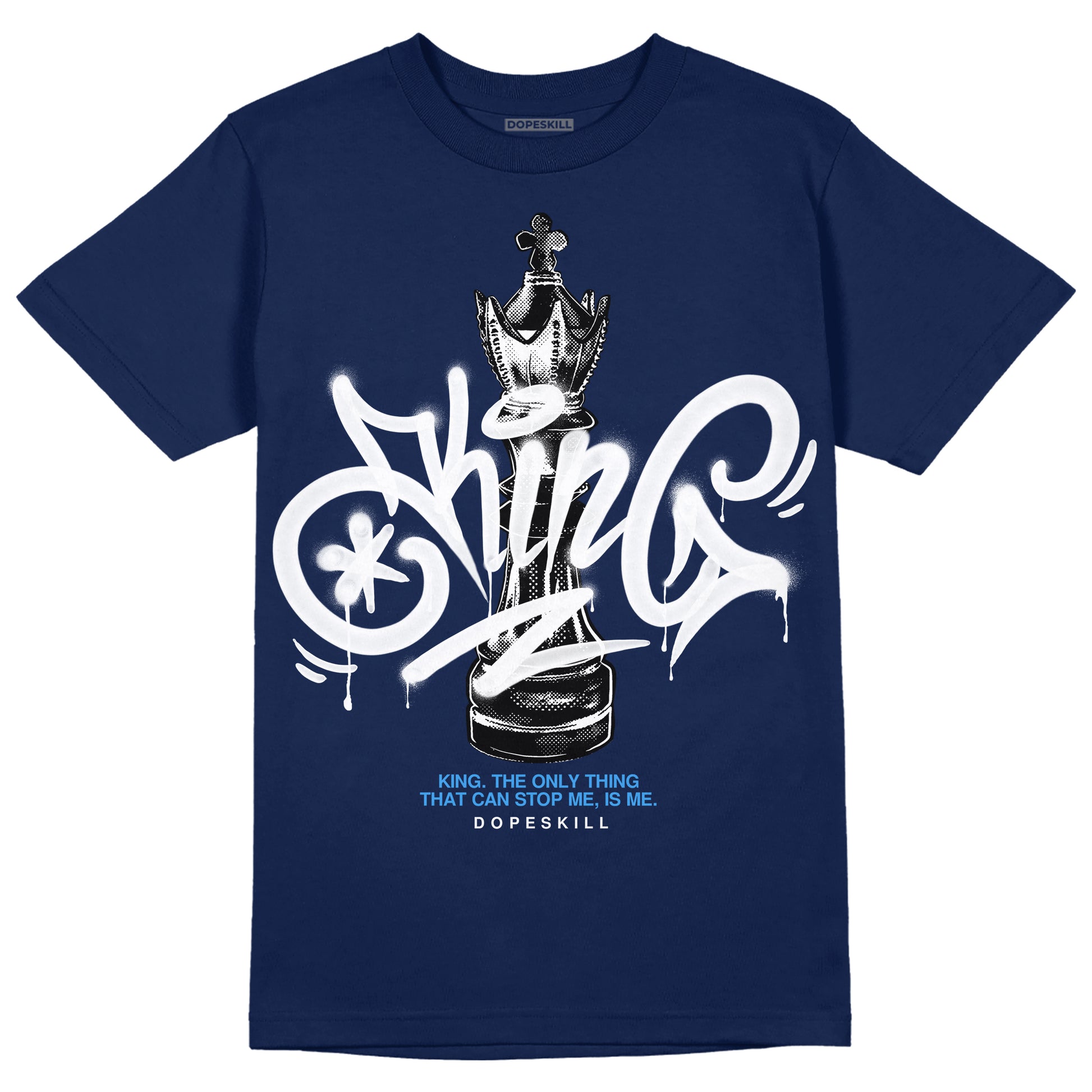 Jordan 3 "Midnight Navy" DopeSkill Navy T-shirt King Chess Graphic Streetwear