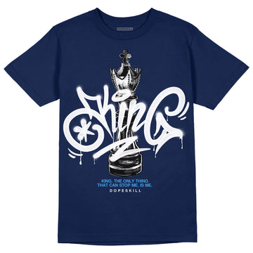 Jordan 3 "Midnight Navy" DopeSkill Navy T-shirt King Chess Graphic Streetwear