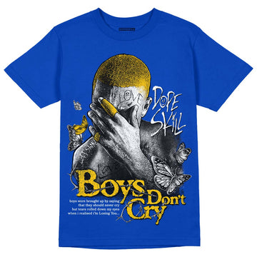 Jordan 14 “Laney” DopeSkill Varsity Royal T-Shirt Boys Don't Cry Graphic Streetwear