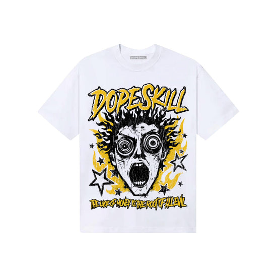 Yellow Sneakers DopeSkill T-Shirt Root of Evil Graphic Streetwear - White