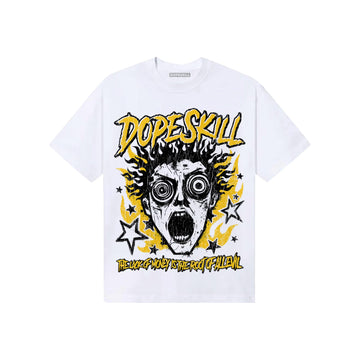 Yellow Sneakers DopeSkill T-Shirt Root of Evil Graphic Streetwear - White