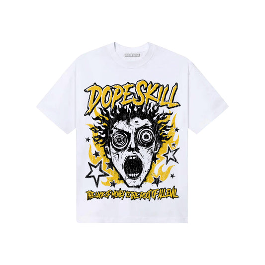 Yellow Sneakers DopeSkill T-Shirt Root of Evil Graphic Streetwear - White
