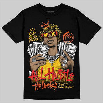 Yellow Sneakers DopeSkill T-Shirt All Hustle No Luck Graphic Streetwear - Black