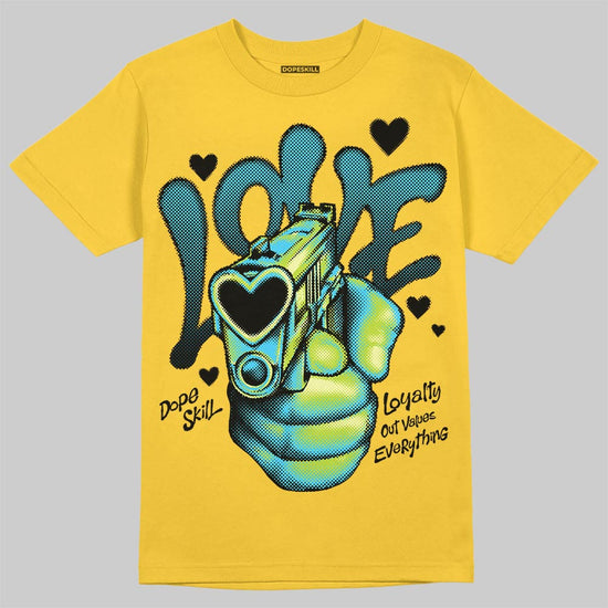 Yellow Sneakers DopeSkill T-Shirt Love Shot Graphic Streetwear - Gold
