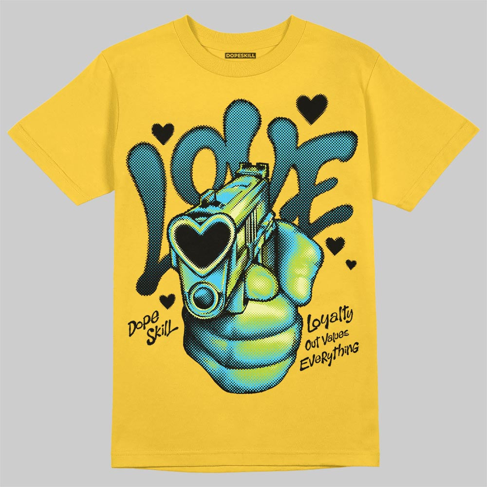 Yellow Sneakers DopeSkill T-Shirt Love Shot Graphic Streetwear - Gold