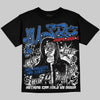 Jordan 3 "True Blue" DopeSkill Oversize Print T-Shirt No Money No Lust Graphic Streetwear - Black