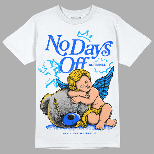 Royal Blue Sneakers DopeSkill T-Shirt New No Days Off Graphic Streetwear - White