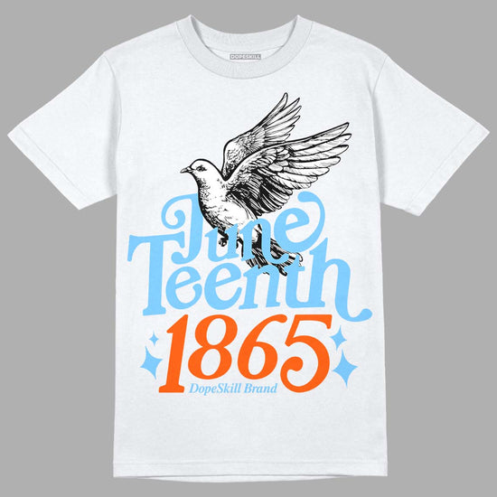 Dunk Low Futura University Blue DopeSkill T-Shirt Juneteenth 1865 Graphic Streetwear - White