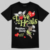 Jordan 4 GS “Light Lemon Twist” DopeSkill T-Shirt New Love Heals Graphic Streetwear - black