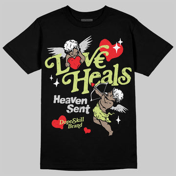 Jordan 4 GS “Light Lemon Twist” DopeSkill T-Shirt New Love Heals Graphic Streetwear - black