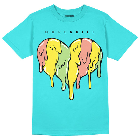 New Balance 9060 “Cyan Burst” DopeSkill Virtual Blue T-Shirt Slime Drip Heart Graphic Streetwear