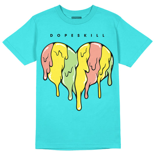 New Balance 9060 “Cyan Burst” DopeSkill Virtual Blue T-Shirt Slime Drip Heart Graphic Streetwear