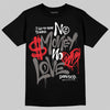 Jordan 4 Retro Cave Stone DopeSkill T-Shirt No Money No Love Typo Graphic Streetwear - Black
