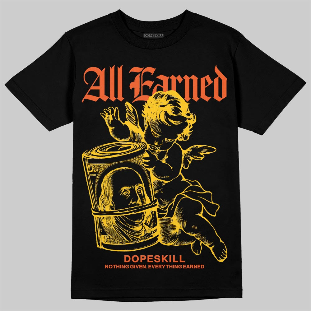 Yellow Sneakers DopeSkill T-Shirt All Earned Graphic Streetwear - Black