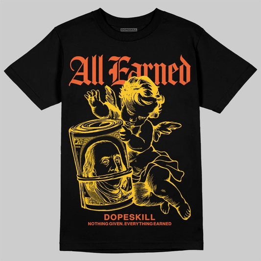 Yellow Sneakers DopeSkill T-Shirt All Earned Graphic Streetwear - Black