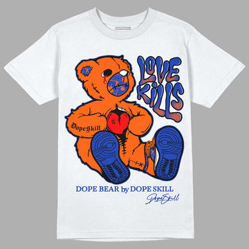 Dunk Low Futura Orange Blaze DopeSkill T-Shirt Love Kills Graphic Streetwear - White