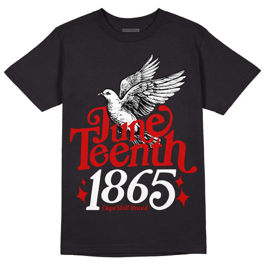 Jordan 1 Retro Low "Black Toe" DopeSkill T-Shirt Juneteenth 1865 Graphic Streetwear - Black