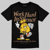 Yellow Sneakers DopeSkill T-Shirt Work Hard In Silence Graphic Streetwear - black
