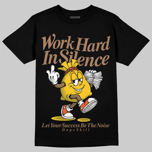 Yellow Sneakers DopeSkill T-Shirt Work Hard In Silence Graphic Streetwear - black