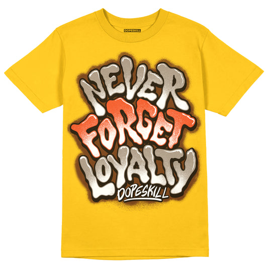 Yellow Sneakers DopeSkill Gold T-shirt Never Forget Loyalty Graphic Streetwear