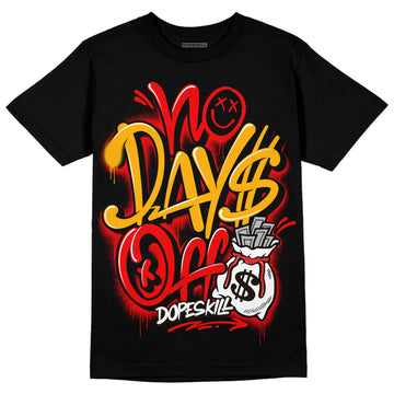 Red Sneakers DopeSkill T-Shirt No Days Off Graphic Streetwear - Black