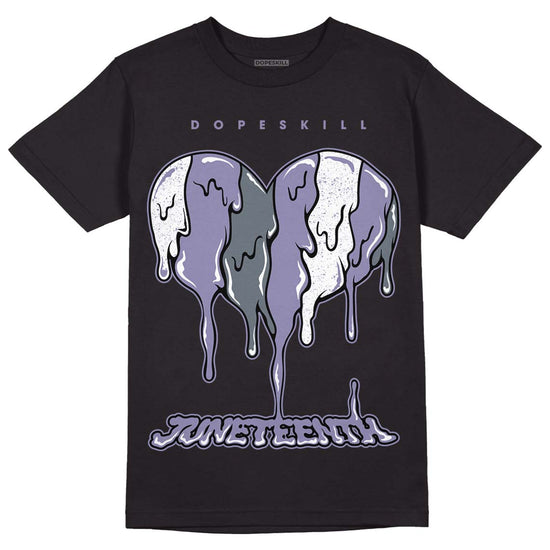 Jordan 5 Retro Low Indigo Haze DopeSkill T-Shirt Juneteenth Heart Graphic Streetwear  - Black