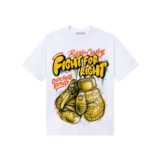 Yellow Sneakers DopeSkill T-Shirt Fight For Right Graphic Streetwear - White