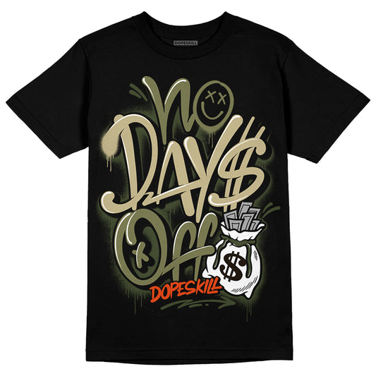 Olive Sneakers DopeSkill T-Shirt No Days Off Graphic Streetwear - Black