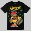 Yellow Sneakers DopeSkill T-Shirt No Luck, All Hustle Graphic Streetwear - Black