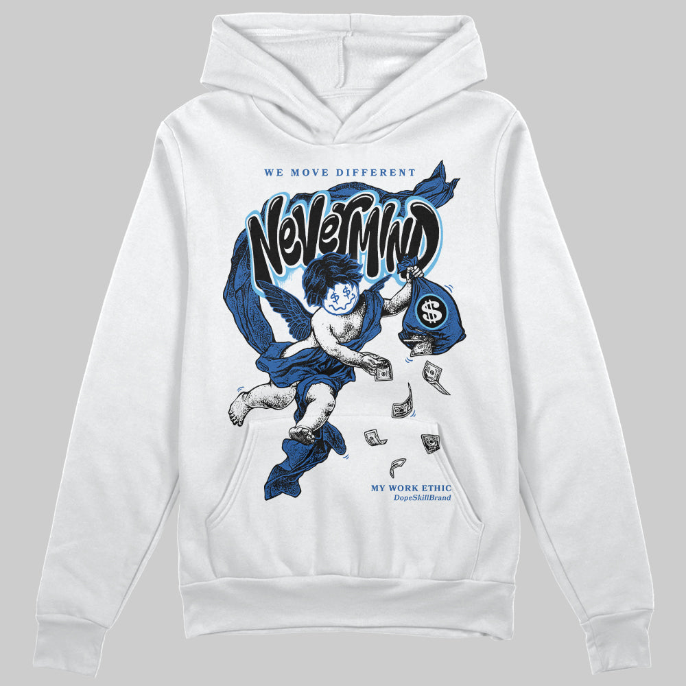 Jordan 12 “Blueberry” DopeSkill Hoodie Sweatshirt Nevermind Graphic Streetwear - White