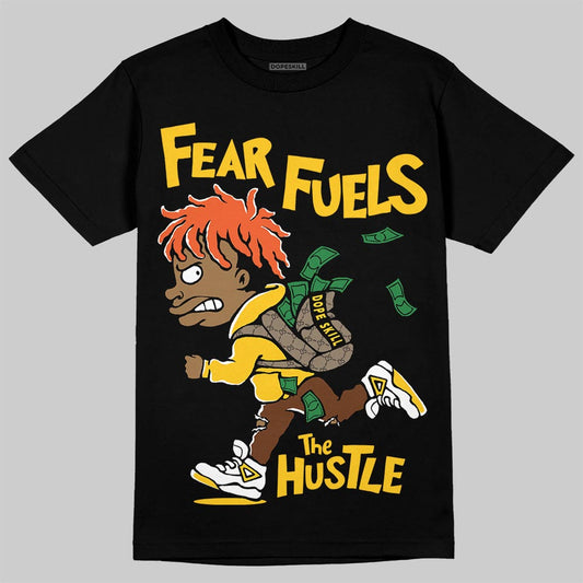 Yellow Sneakers DopeSkill T-Shirt Fear Fuels The Hustle Graphic Streetwear - Black