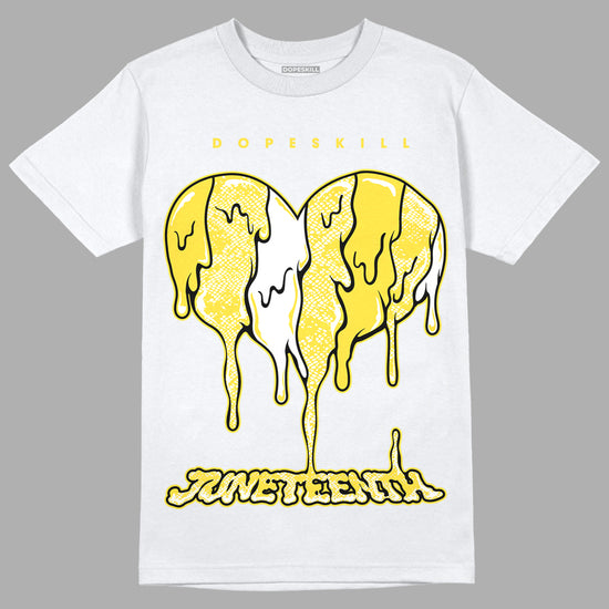 Jordan 11 Low 'Yellow Snakeskin' DopeSkill T-Shirt Juneteenth Heart Graphic Streetwear - White