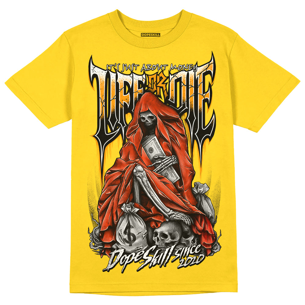 Jordan 6 “Yellow Ochre” DopeSkill Yellow T-shirt Life or Die Graphic Streetwear