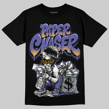 Jordan 4 Retro Lakers DopeSkill T-Shirt Paper Chaser Boy Graphic Streetwear - Black
