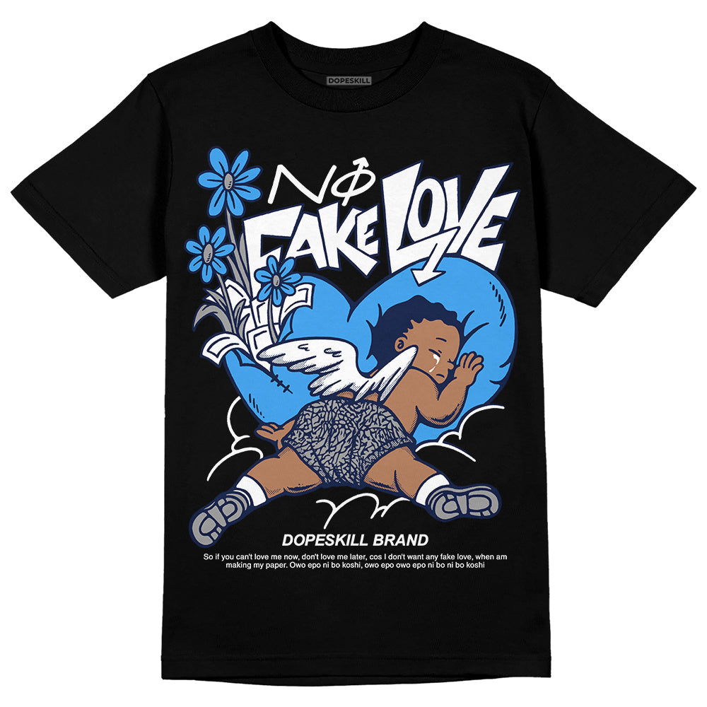 Jordan Spiz’ike Low “White/Obsidian” DopeSkill T-Shirt No Fake Love Graphic Streetwear - Black