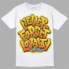 Yellow Sneakers DopeSkill T-Shirt Never Forget Loyalty Graphic Streetwear - White