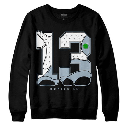 Jordan 13 “Blue Grey” DopeSkill Sweatshirt No.13 Graphic Streetwear  - Black