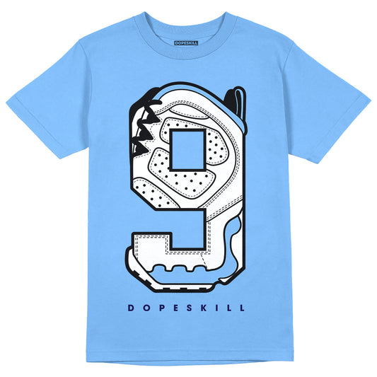 Jordan 9 Powder Blue DopeSkill Tropical Blue T-shirt No.9 Graphic Streetwear