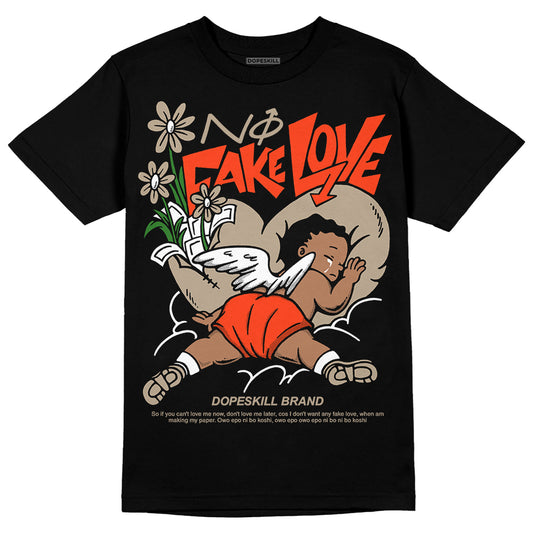 Jordan 1 High OG “Latte” DopeSkill T-Shirt No Fake Love Graphic Streetwear - Black