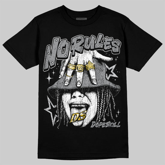 Jordan 5 Retro Wolf Grey (2026) DopeSkill T-Shirt No Rules Graphic Streetwear - Black